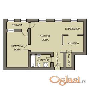 Dvosoban stan od 54m2 u blizini Keja